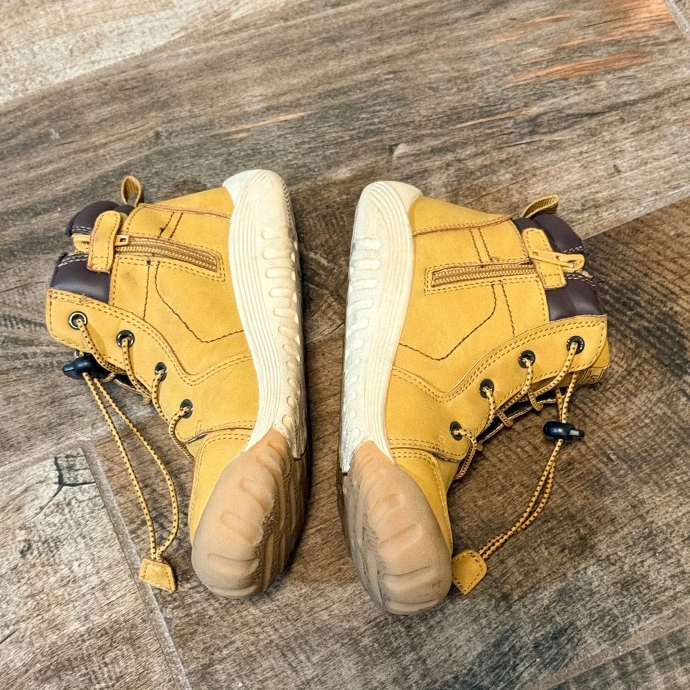 UOVO Kids High Top Side Zip Water-Resitant Hiking Boots,‎ Tan, 31/ 12.5